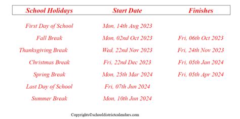 Washoe School District 2023-2024 Calendar With Holidays