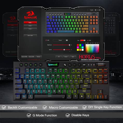 Redragon K621 Horus TKL Tenkeyless Wireless Mechanical Keyboard ...