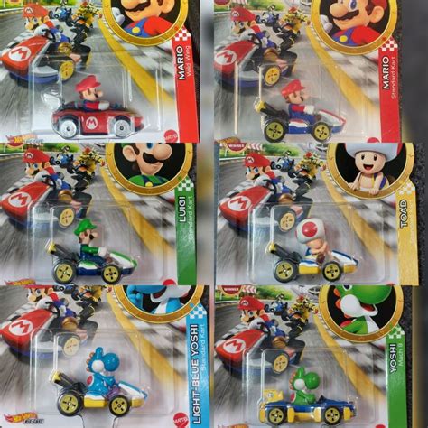 Hot Wheels Linha Premium Mario Kart Miniatura Carrinho Jogo Nintendo Yoshi Toad Luigi