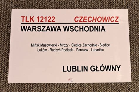 TLK Czechowicz Tablica Relacyjna PKP InterCity Warszawa Białołęka