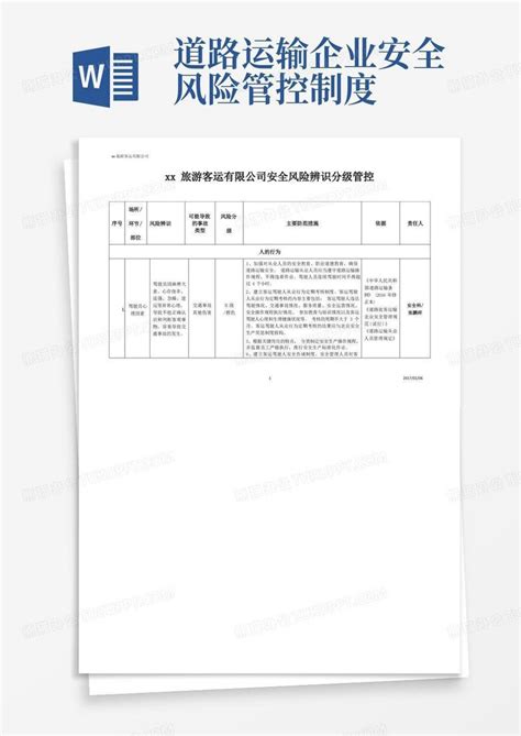 道路旅客运输企业安全风险辨识分级管控清单word模板下载编号lgxwkrxq熊猫办公