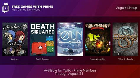 Twitch Prime Reveals Free Games for August; Includes Steamworld Dig, Jotun, and More