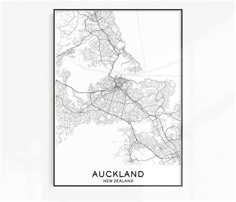 Auckland Map Print City Map Prints Auckland Map City Maps | Etsy