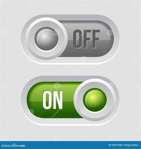 Toggle Switch Sliders On And Off Position Stock Vector Illustration