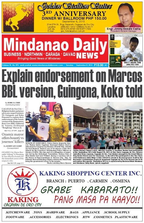 Mindanao Daily Northmin September 8 2015 By Mindanao Daily News Issuu