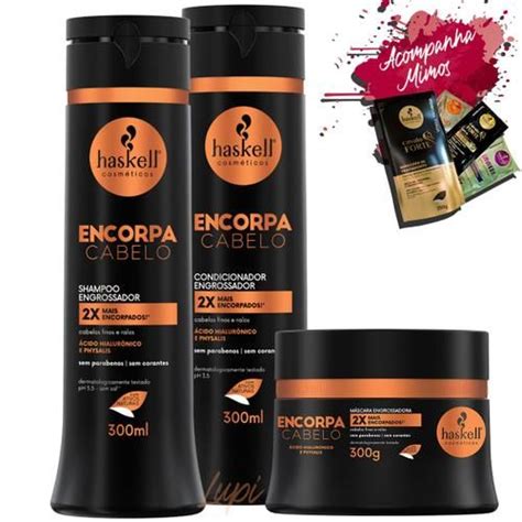 Kit Haskell Encorpa Cabelo Shampoo Cond 300ml Masc 300gr Kit De