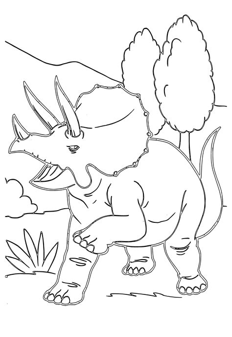 Gratis M Larbild Triceratops Natur Att Skriva Ut F R Vuxna Och Barn