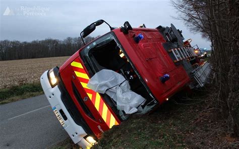 Accident un camion de pompiers dans le fossé à Saint Armou La