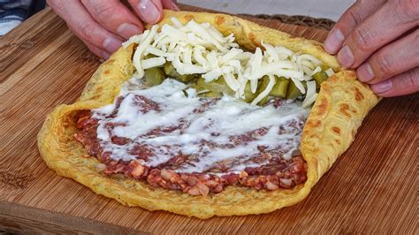 Brizoli With Minced Meat Pickled Cucumbers And Cheese The Recipe Is