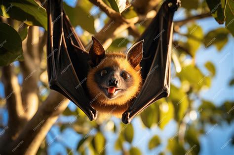 Premium Ai Image Spectacled Flying Fox In The Wild