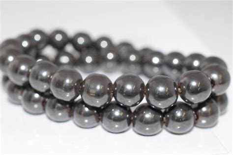 10mm Hematite Gemstone Magnetic Round Stone Beads B Natural