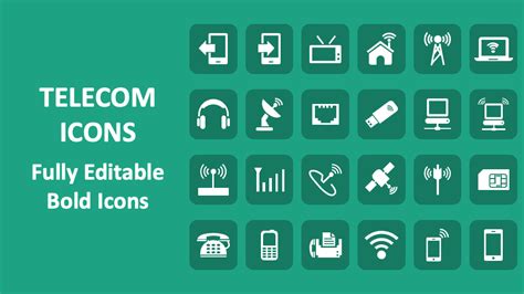 Telecom Icons For PowerPoint And Google Slides PPT Slides