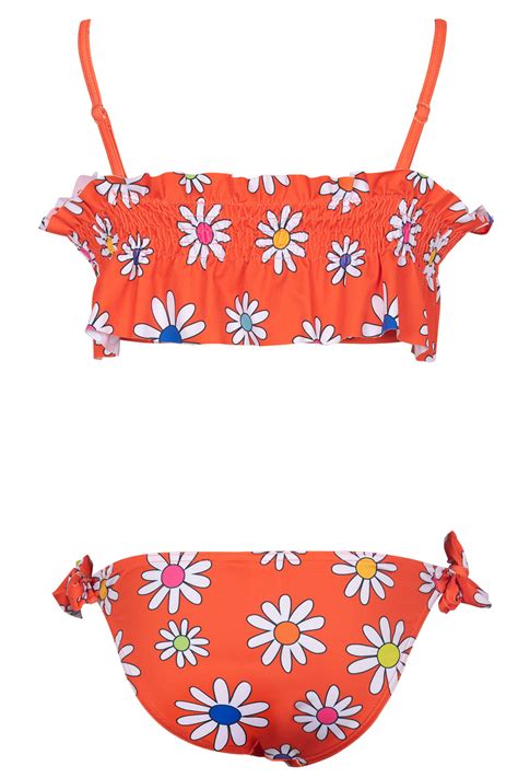 Daisy Desenli Straplez Bikini Takımı