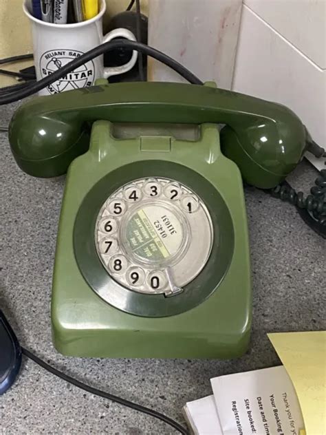 VINTAGE GREEN GPO Rotary Dial Telephone 1970 S Model 706F 25 00