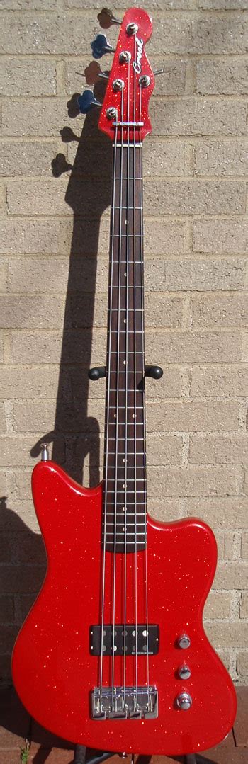 Red Sparkle 5 String Offset Bass Crook Custom Guitars