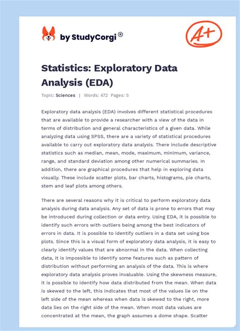 Statistics: Exploratory Data Analysis (EDA) | Free Essay Example 