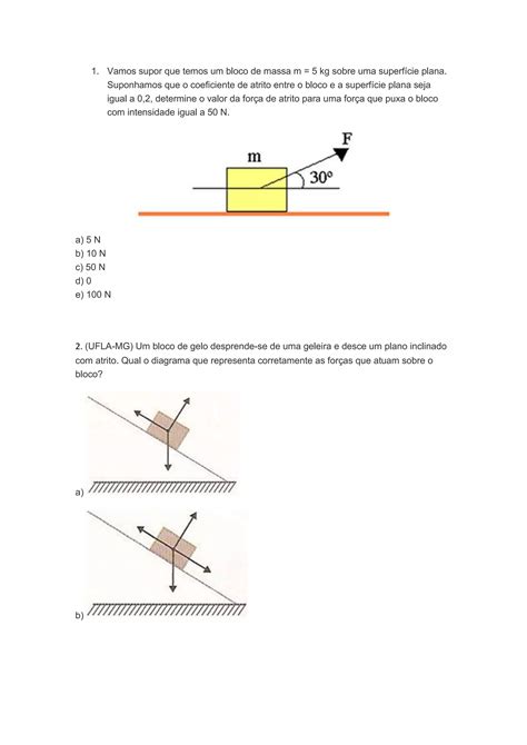 Atividade De Aula Atrito No Plano Inclinado Pdf