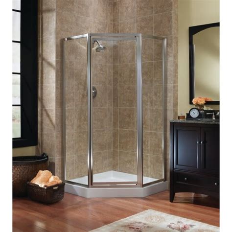 Seasons® Raleigh Framed Shower Door Silver Finish Obscure Glass 58hx60