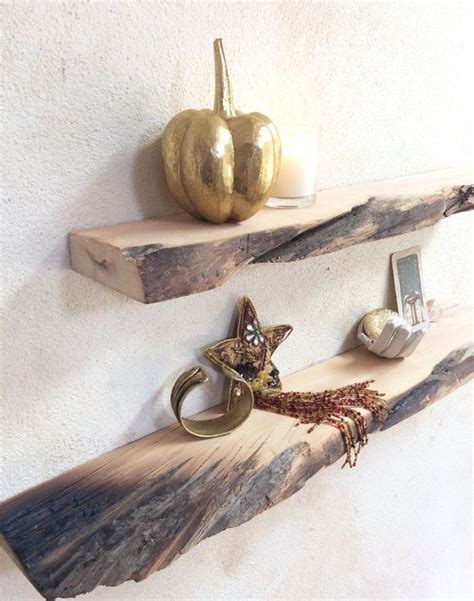 Floating Shelves Wood Driftwood Style Set Of 2 Wall Shelves Rustic Huon