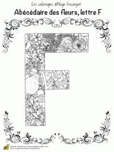 Lettre F Coloriage Ab C Daire Floral Sur Hugolescargot Lettre A