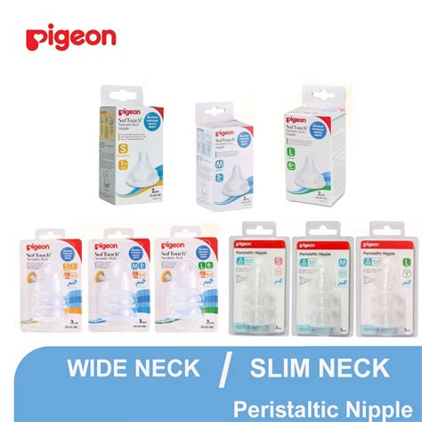 Jual Pigeon Peristaltic Plus Nipple Wide Neck Slim Neck Dot Bayi