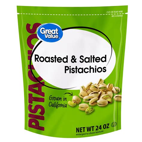 Great Value Roasted Salted Pistachios 24 Oz Walmart Walmart