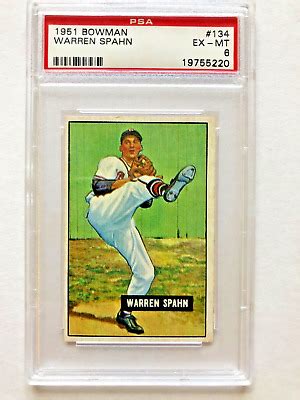 Bowman Warren Spahn Boston Braves Hall Of Fame Great Psa