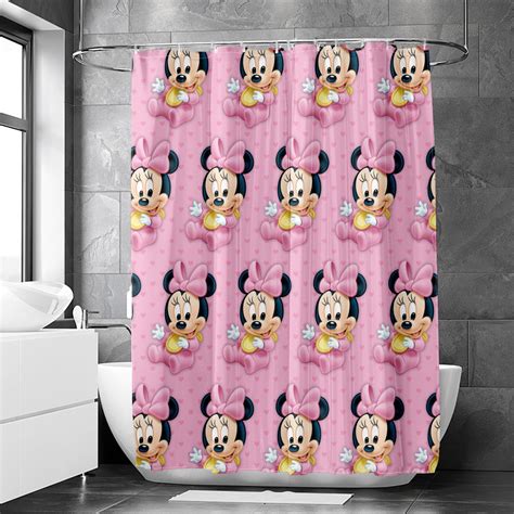 Disney Mickey And Minnie Mickey Mouse Tropical Shower Curtain Light Weight Cloth Shower Curtain