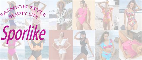 Amazon Sporlike Women High Waisted Swimsuit Flounce Straps Bikini Bathing Suit Clothing