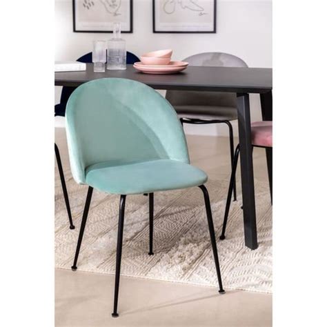 SKLUM Lot De 2 Chaises En Velours Kana Design Noir Vert Sapin