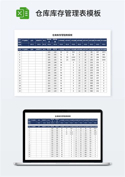 仓储员仓库库存管理表模板仓储购销excel模板下载 蓝山办公