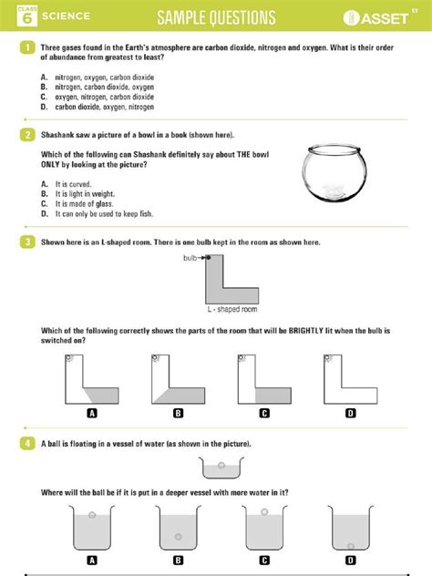 Asset Science Sample Papers Class 6