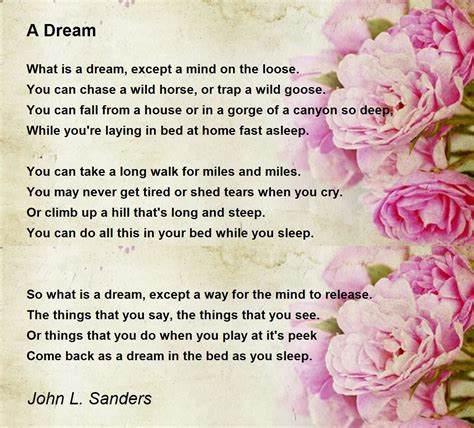 A Dream Poem by John L. Sanders - Poem Hunter