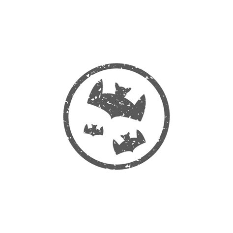 Bats and moon icon in grunge texture vector illustration 39393831 ...