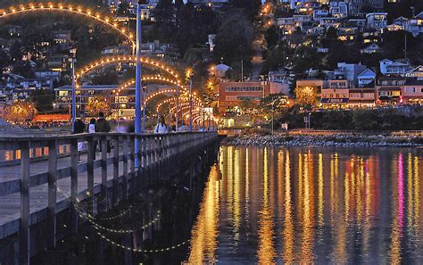 Harbor At Night White Rock British Columbia Canada Photograph By A