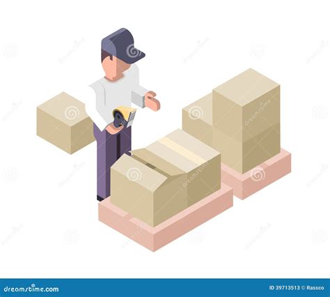 Packing Distribution Center Stock Vector Image 39713513