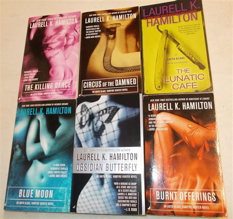 Six Laurell K Hamilton Paperbacks The Lunatic Cafe Burnt Offerings The Killing Dance Circus