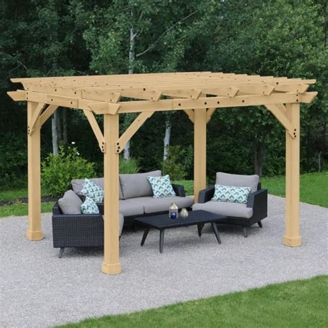 Yardistry 10 Ft X 12 Ft Meridian Pergola With Natural Cedar Stain