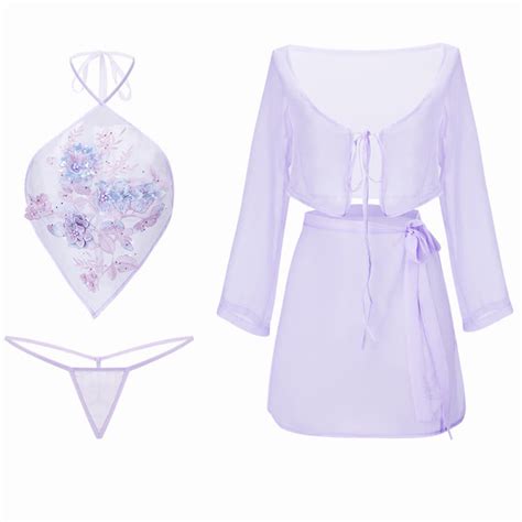 Vintage Hanfu Dudou See Through Lingerie Set Inheadset