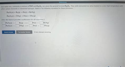 Solved Iron Oxide Ores Commonly A Mixture Of Feo And Fe O Chegg