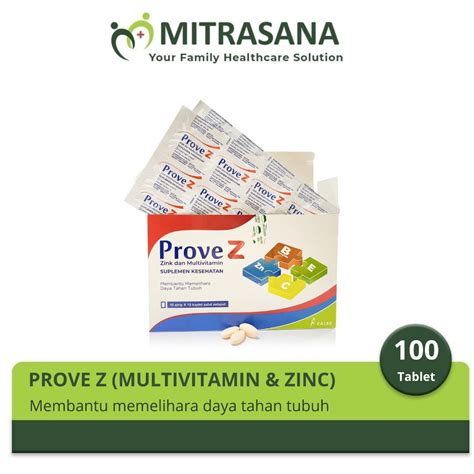 Jual PROVE Z 100 Tablet Suplemen Multivitamin Dan Zinc Shopee Indonesia