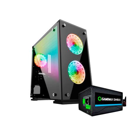 Gabinete Gamer Gamemax H605 TA Mid Tower RGB Vidro Fonte Gamemax