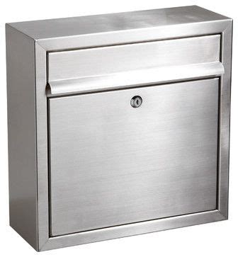 Rectangular Locking Wall Mount Brushed Stainless Steel Mailbox