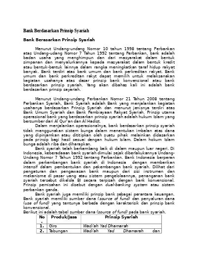 Bank Berdasarkan Prinsip Syariah Docx