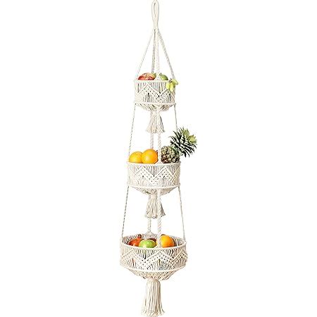 Amazon Snuglife Macrame Tier Hanging Basket Space Saving