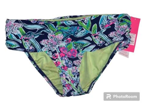 Nwt Lilly Pulitzer Hipster Bikini Bottom Deep Sea Navy Sway This Way Size Ebay