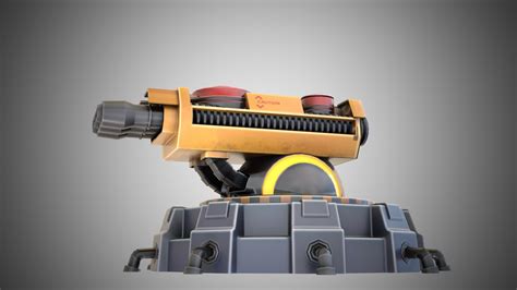 3D Model Gun Turret Stylized - TurboSquid 2160016