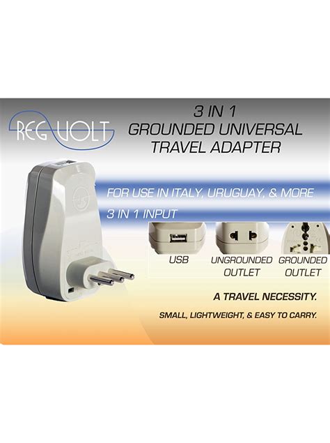 Regvolt Grounded Universal Travel Plug Adapter Type L For Italy