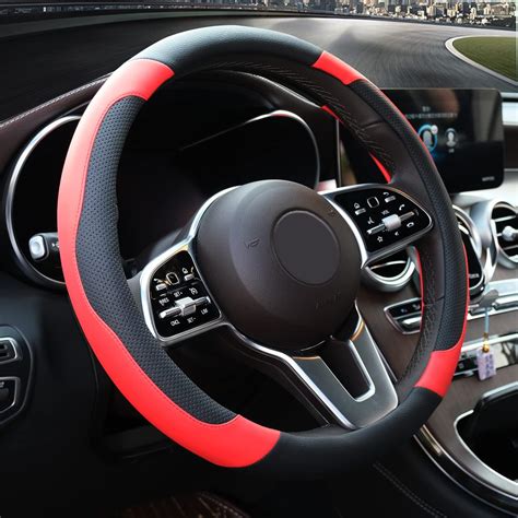 microfiber leather steering wheel cover 9