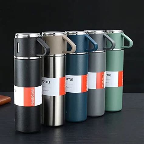 Stainless Steel Thermo Ml Oz Vacuum Insulated Bottle With Cup For Coffee Hot Drink And
